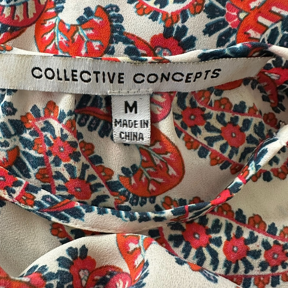 Collective Concepts Red, Blue, and Cream Maxi Dress - Picture 3 of 5